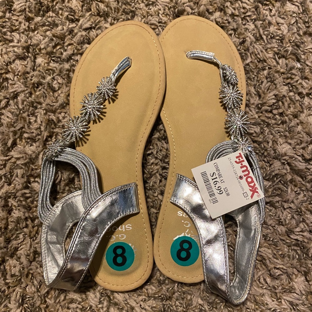 Silver Embellished Sandals